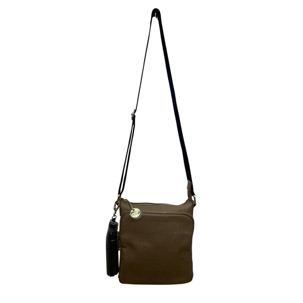 Steve Madden Women’s Tan Faux Leather Tassel Accent Adjustable Strap Crossbody