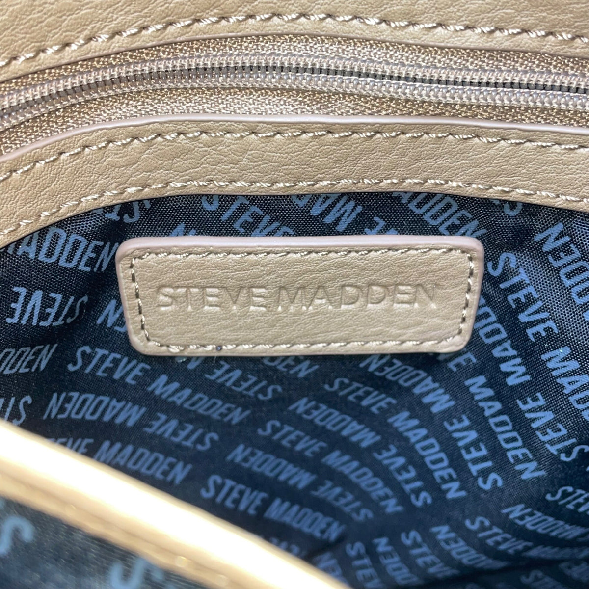 Steve Madden Women’s Tan Faux Leather Tassel Accent Adjustable Strap Crossbody