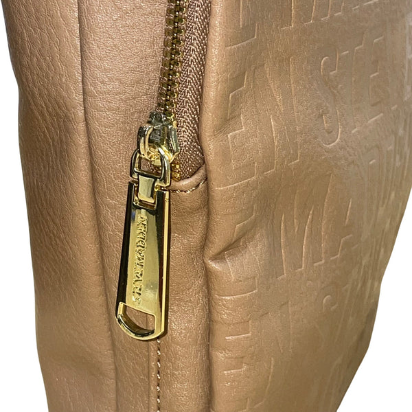 Steve Madden Women’s Tan Faux Leather Tassel Accent Adjustable Strap Crossbody