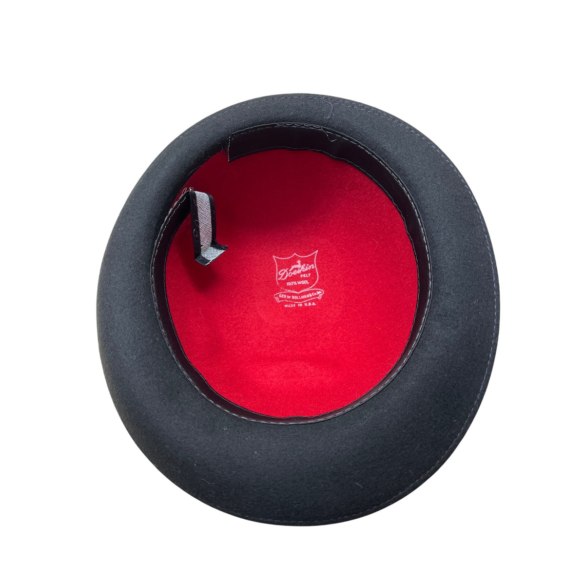 Vintage Dofan Red & Black Felt Wool Bowler Hat - 22in Circumferemnce