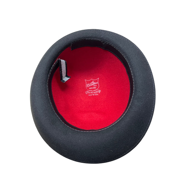 Vintage Dofan Red & Black Felt Wool Bowler Hat - 22in Circumferemnce