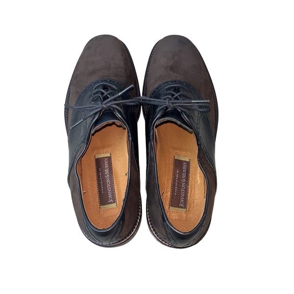 Johnston & Murphy Men's Rust Black Leather Brinkley Oxford Shoes Sz 12M - NWB