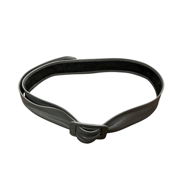 Wide Gray Faux Leather Women’s Fabric Wrapped Buckle Waist Belt One Size Fit