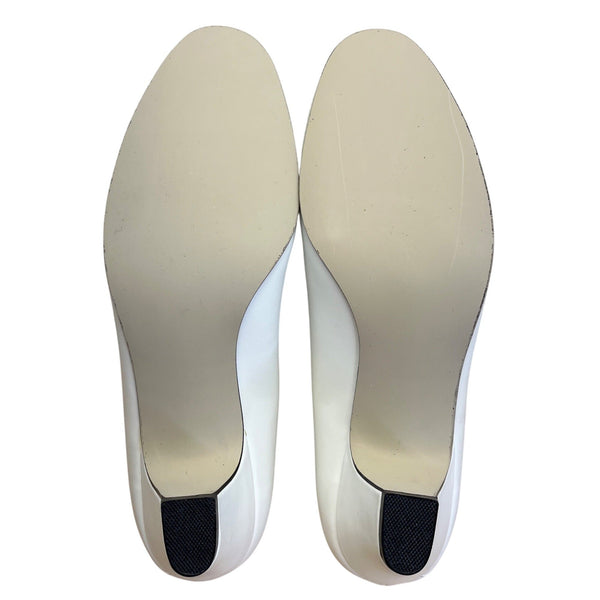 Auditions Women’s White Man-Made Material Slip-On Low Heel Focus Pump Size 7.5W