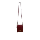 Gold Elephant Charm Red Faux Leather Crossbody Bag with Adjustable Strap Sz S