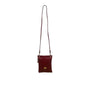 Gold Elephant Charm Red Faux Leather Crossbody Bag with Adjustable Strap Sz S