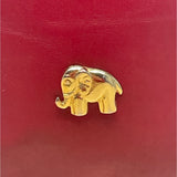Gold Elephant Charm Red Faux Leather Crossbody Bag with Adjustable Strap Sz S
