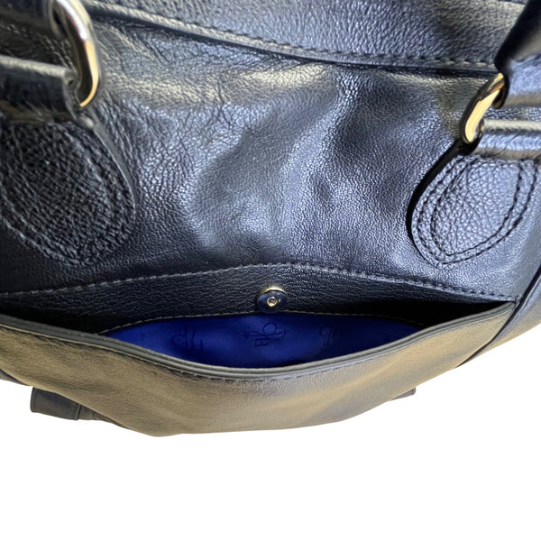 Cole Haan Women’s Black Leather With Front Pocket & Dual Top Handles Satchel Bag