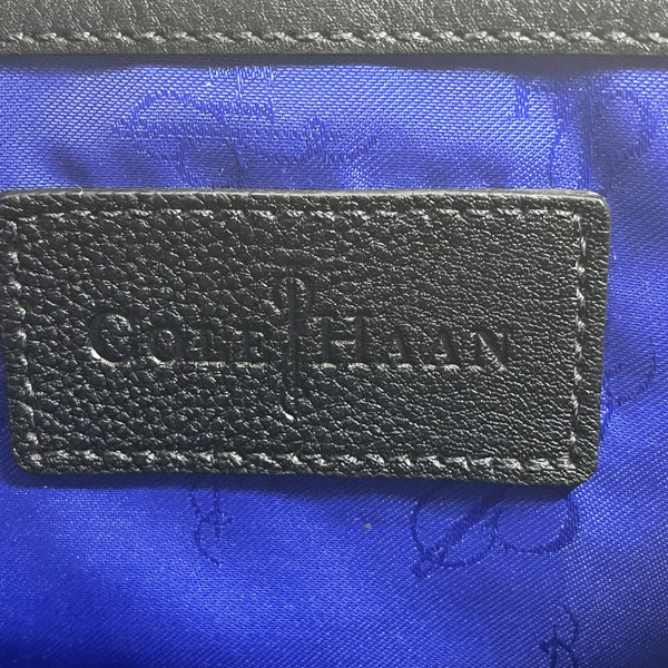 Cole Haan Women’s Black Leather With Front Pocket & Dual Top Handles Satchel Bag