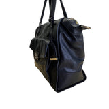 Cole Haan Women’s Black Leather With Front Pocket & Dual Top Handles Satchel Bag