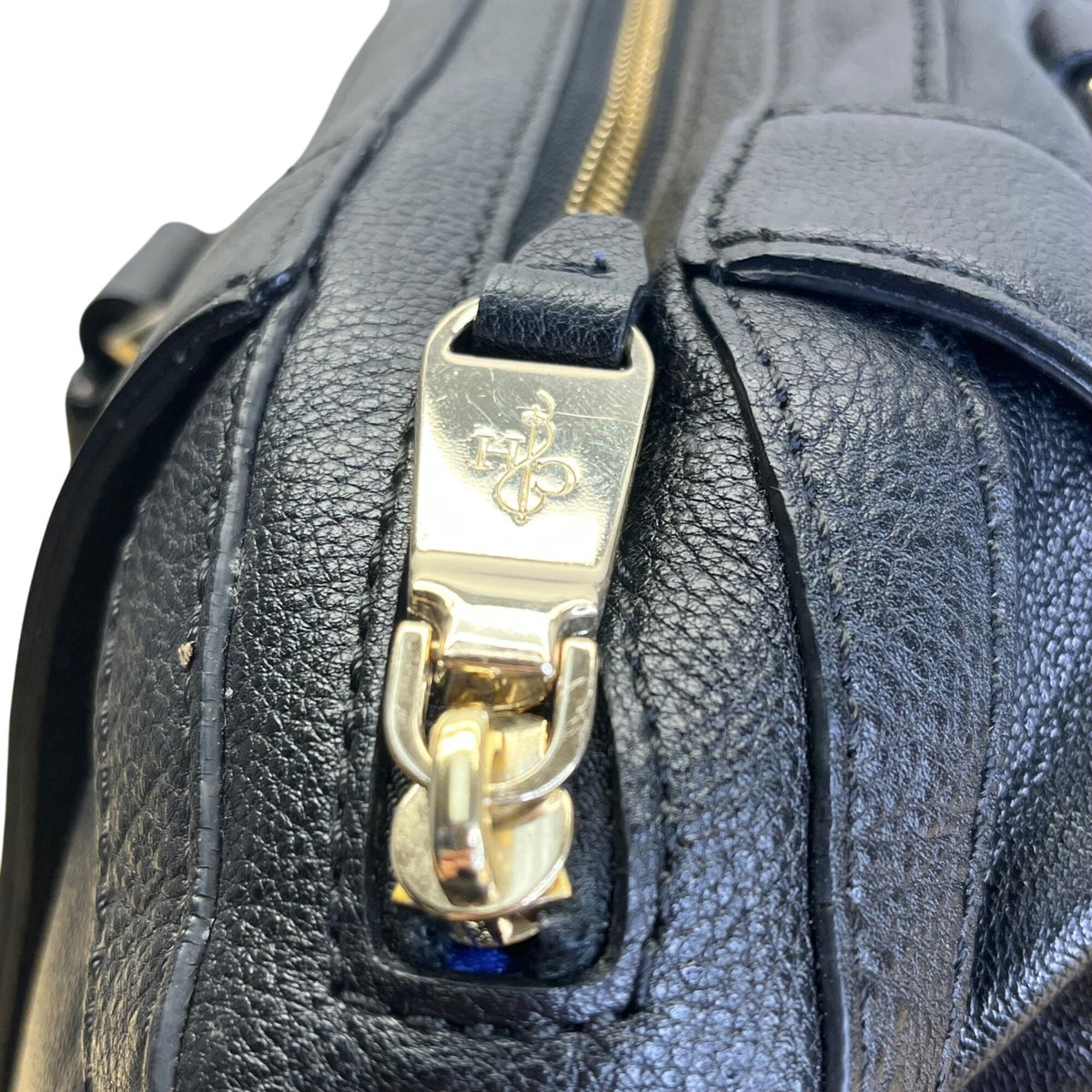 Cole Haan Women’s Black Leather With Front Pocket & Dual Top Handles Satchel Bag
