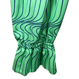 Unbranded Women's Green Blue Squared Collar Long Sleeve Dress