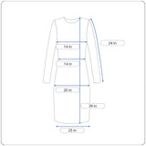 Unbranded Women's Green Blue Squared Collar Long Sleeve Dress