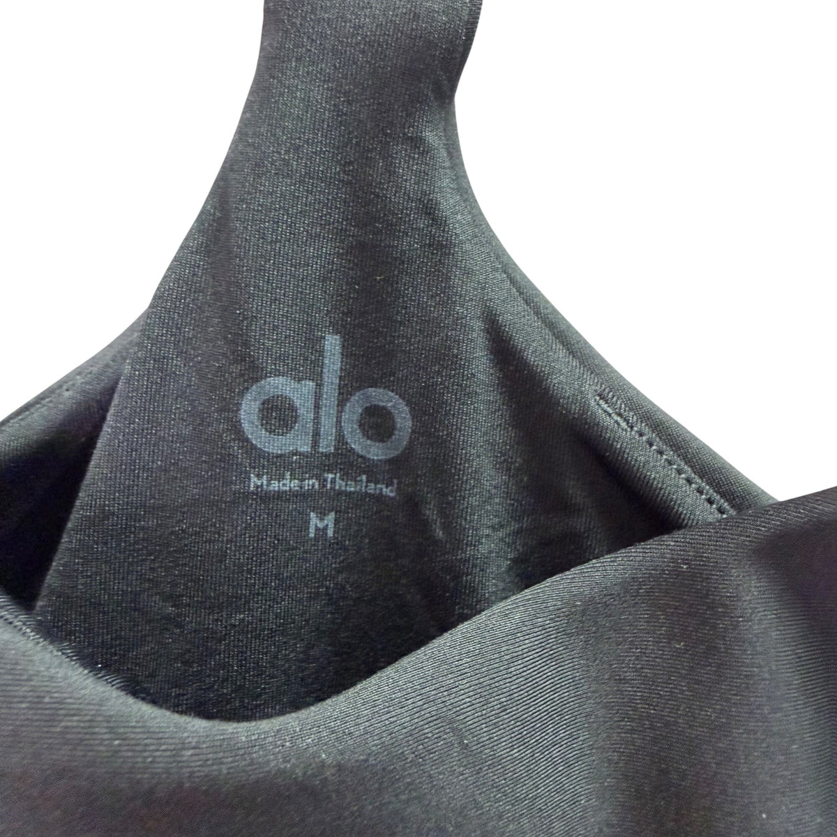 Alo Women’s Black Nylon Blend Racerback Sports Bra Size M Activewear Athleisure