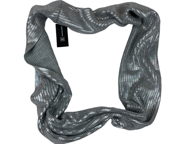 I.N.C One Size Silver Sequin Metallic Scarf New