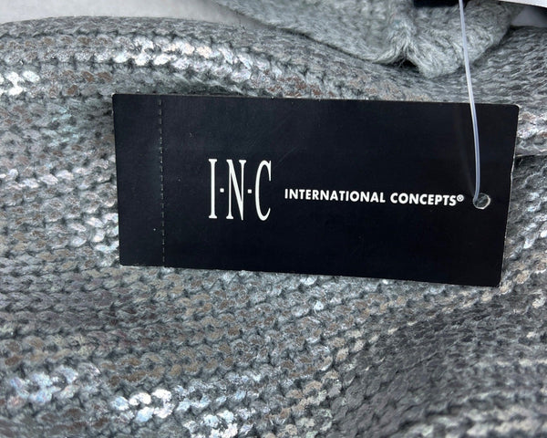 I.N.C One Size Silver Sequin Metallic Scarf New
