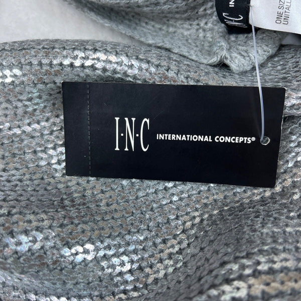 I.N.C One Size Silver Sequin Metallic Scarf New