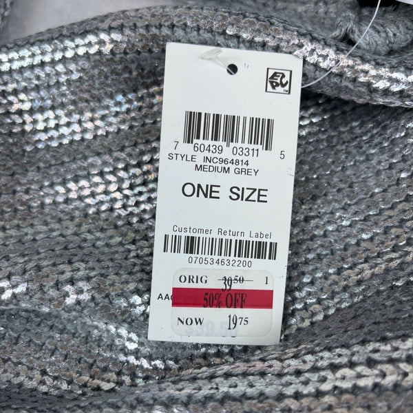 I.N.C One Size Silver Sequin Metallic Scarf New