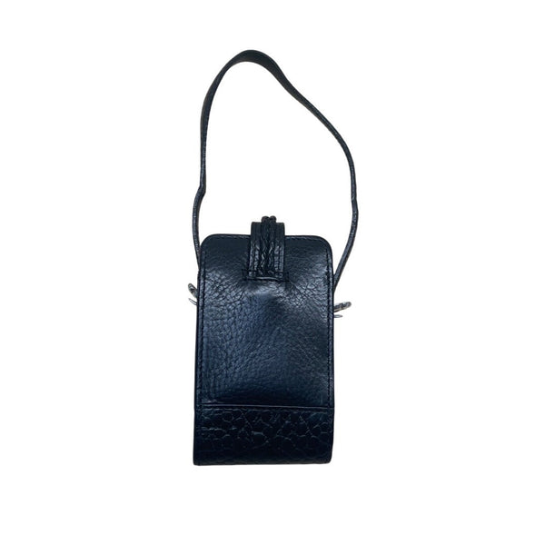 Brighton Black Woven Leather Plaid Interior & Silver Heart Accent Mini Bag Sz S