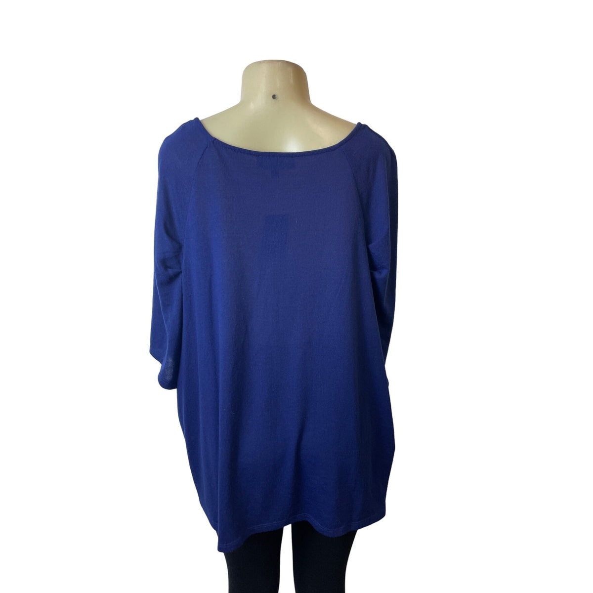 Eloquii Womens Size 26/28 Blue Square Neck Top Short Sleeve Shirt