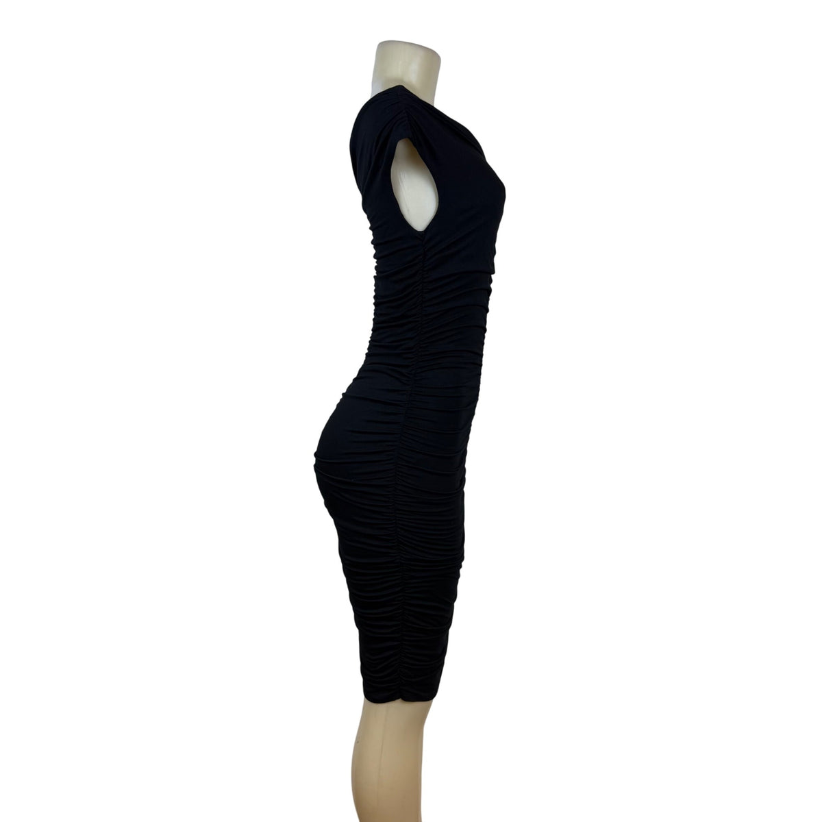 Marciano Womens Black Ruched Off-Shoulder Cocktail Dress Sz M