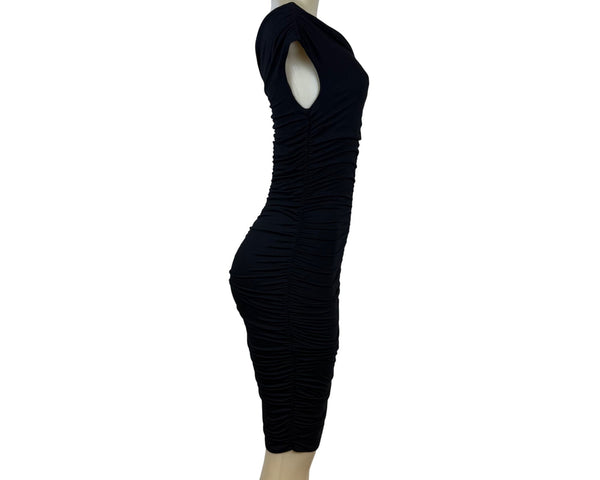 Marciano Womens Black Ruched Off-Shoulder Cocktail Dress Sz M