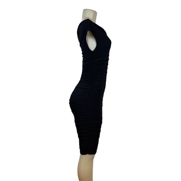 Marciano Womens Black Ruched Off-Shoulder Cocktail Dress Sz M