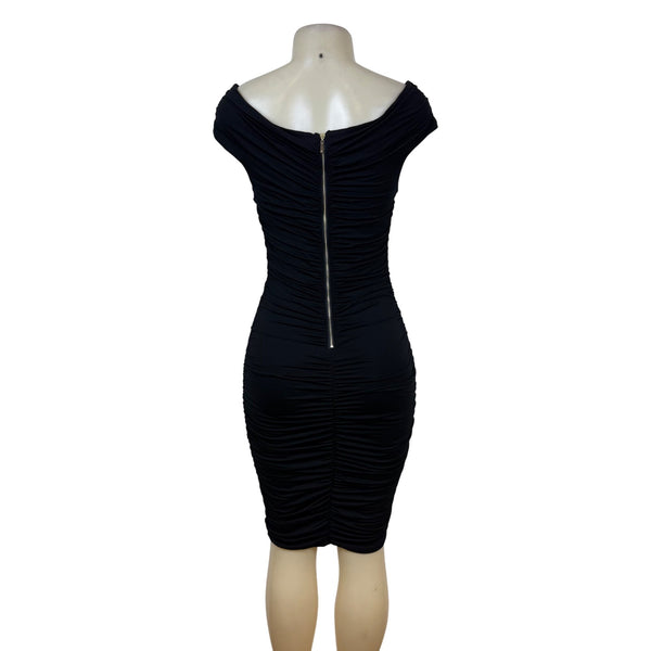 Marciano Womens Black Ruched Off-Shoulder Cocktail Dress Sz M