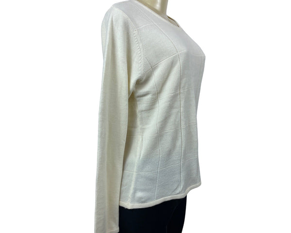 Designer Originals Women Luxelon White longsleeve Shirt Sz M - NWT
