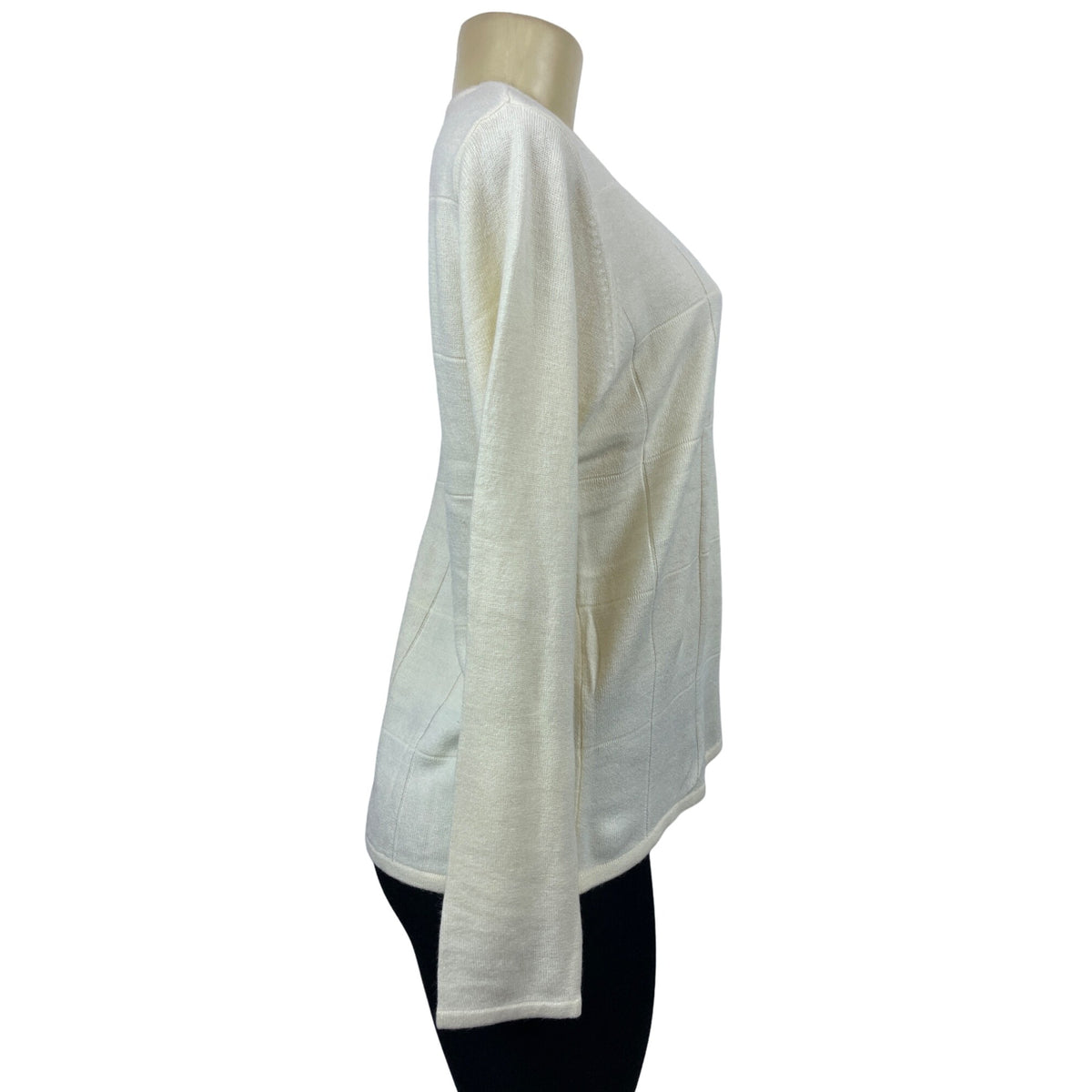 Designer Originals Women Luxelon White longsleeve Shirt Sz M  - NWT