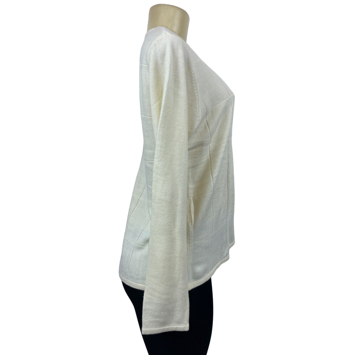 Designer Originals Women Luxelon White longsleeve Shirt Sz M  - NWT