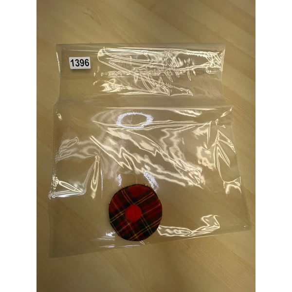 Women’s Red Plaid Wool With Gold Metal Kiss Lock & Frame Closure Coin Purse