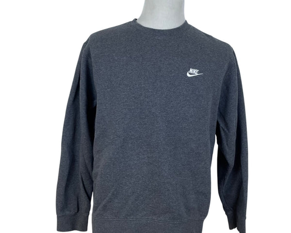 Nike Mens Dark Gray Fleece Sweatshirt Pullover Casual Crewneck Size XL