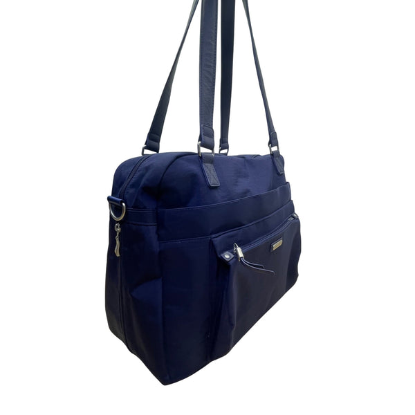 Baggallini Women’s Blue Nylon Multiple Pockets Adjustable Strap Travel Tote Bag
