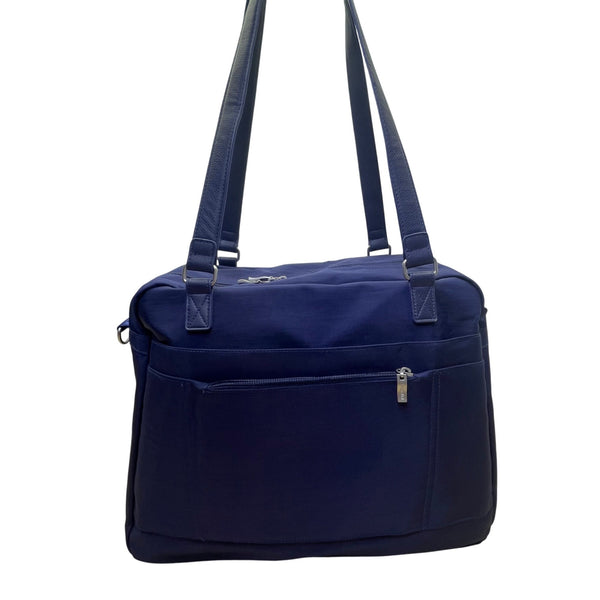 Baggallini Women’s Blue Nylon Multiple Pockets Adjustable Strap Travel Tote Bag
