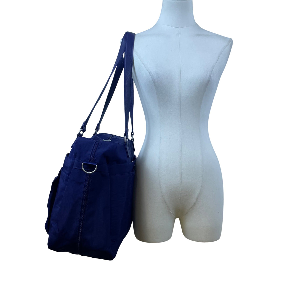 Baggallini Women’s Blue Nylon Multiple Pockets Adjustable Strap Travel Tote Bag