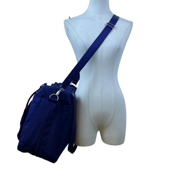 Baggallini Women’s Blue Nylon Multiple Pockets Adjustable Strap Travel Tote Bag