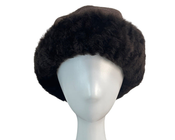 Vintage L.L. Bean Womens Faux Fur Brown Winter Hat Size S/M Made in Finland