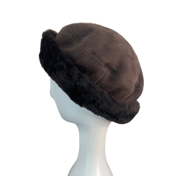 Vintage L.L. Bean Womens Faux Fur Brown Winter Hat Size S/M Made in Finland