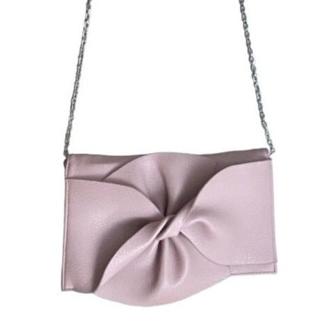 Hallhuber Women's Pink With Chain Strap Vegan Leather Elegant Evening Clutch Sz S