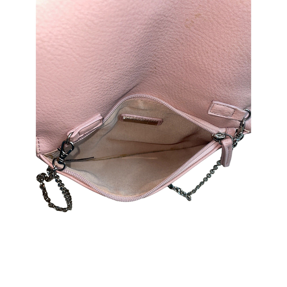 Hallhuber Women's Pink With Chain Strap Vegan Leather Elegant Evening Clutch Sz S