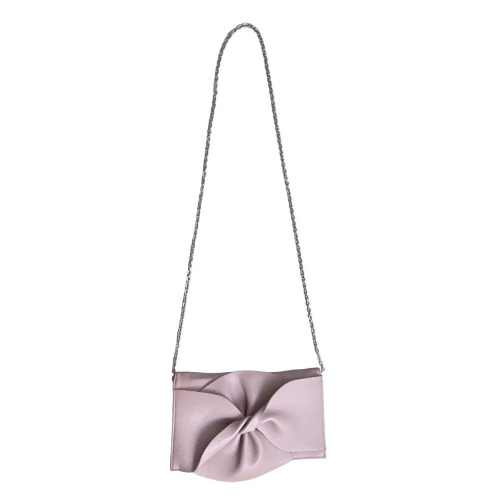 Hallhuber Women's Pink With Chain Strap Vegan Leather Elegant Evening Clutch Sz S