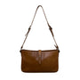 Valerie Stevens Women’s Brown Leather Adjustable Strap Snap Closure Shoulder Bag