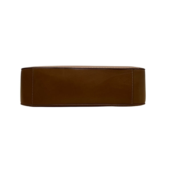 Valerie Stevens Women’s Brown Leather Adjustable Strap Snap Closure Shoulder Bag