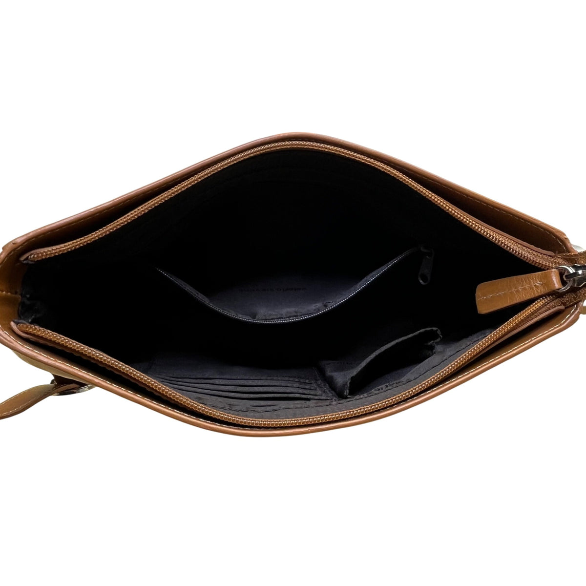 Valerie Stevens Women’s Brown Leather Adjustable Strap Snap Closure Shoulder Bag