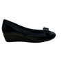 Anne Klein Sport Women’s Black Patent Leather Bow Slip-On Wedge Pumps Size 8.5M