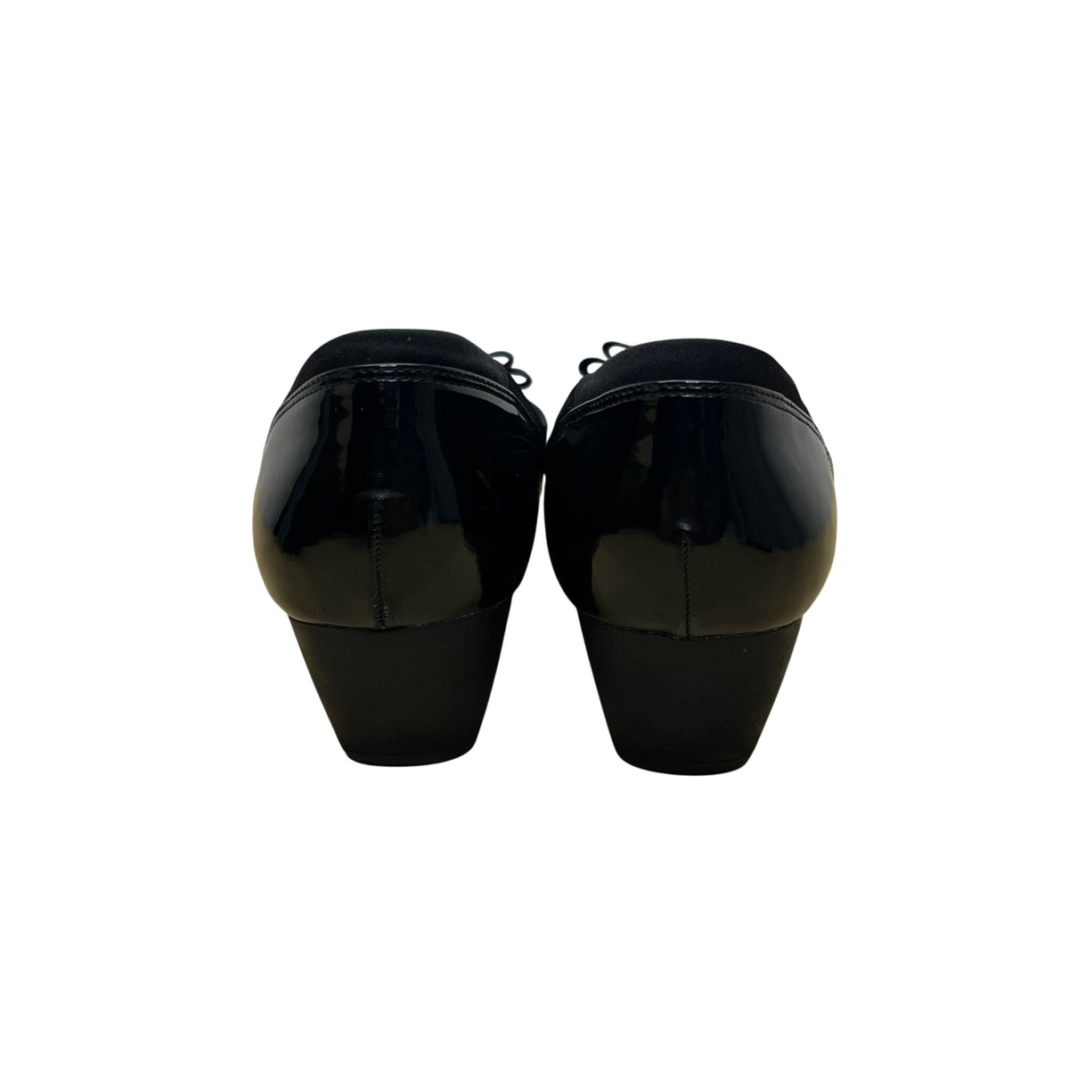 Anne Klein Sport Women’s Black Patent Leather Bow Slip-On Wedge Pumps Size 8.5M