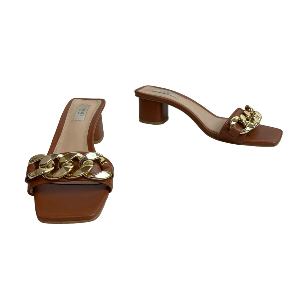 Steven New York Women's Brown Leona Blocked Sandals Sz 11