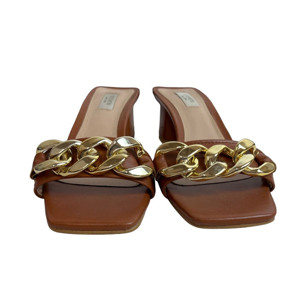 Steven New York Women's Brown Leona Blocked Sandals Sz 11