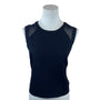 Banana Republic Womens Black Sleeveless Mesh Contrast Back Zip Blouse Size M